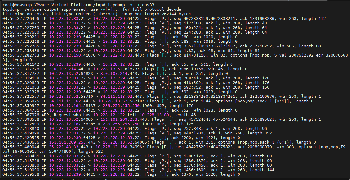 TCPDump Commands Howsnip