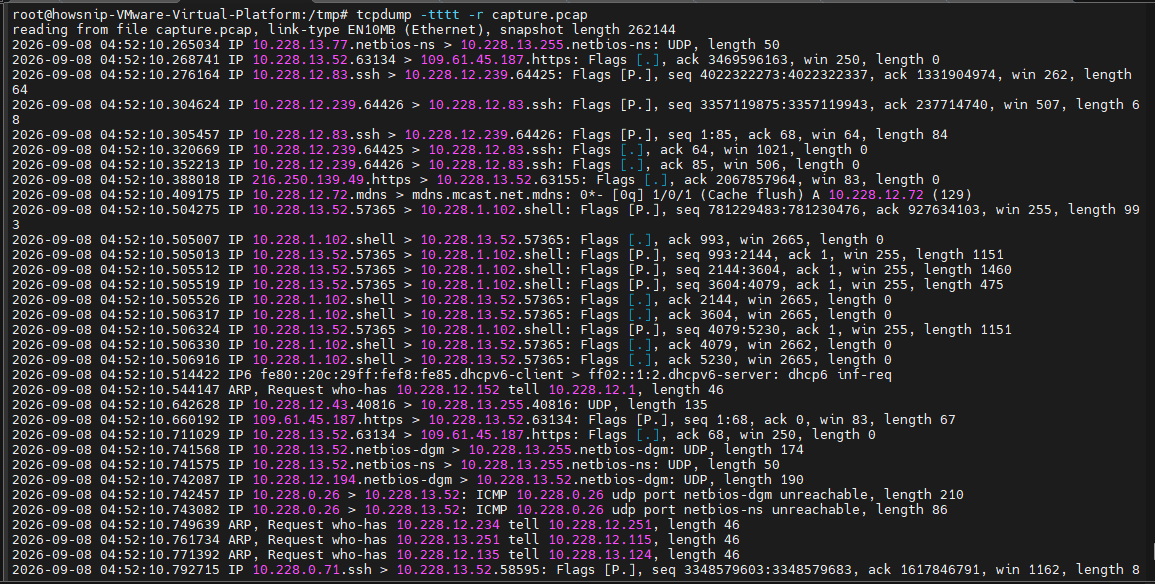 TCPDump Commands Howsnip