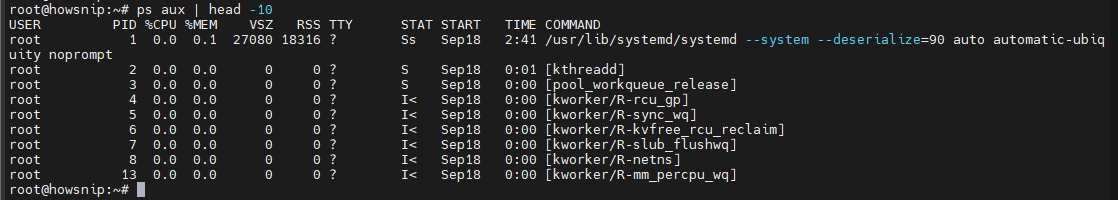 Linux Commands Howsnip