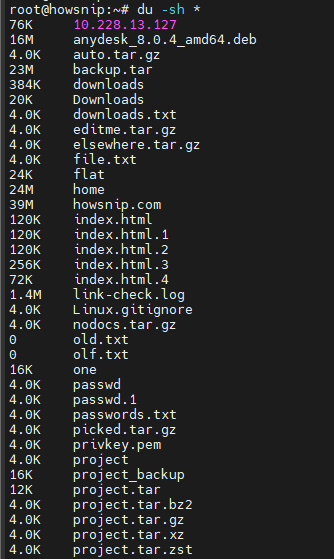 Linux Commands Howsnip