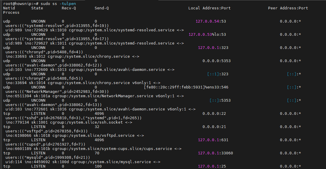 Linux Commands Howsnip