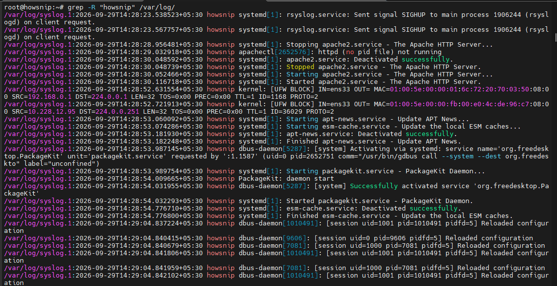 Linux Commands Howsnip