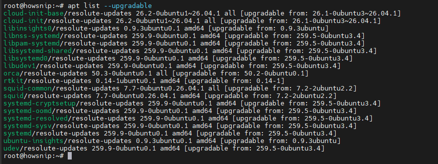 APT Command Linux Howsnip