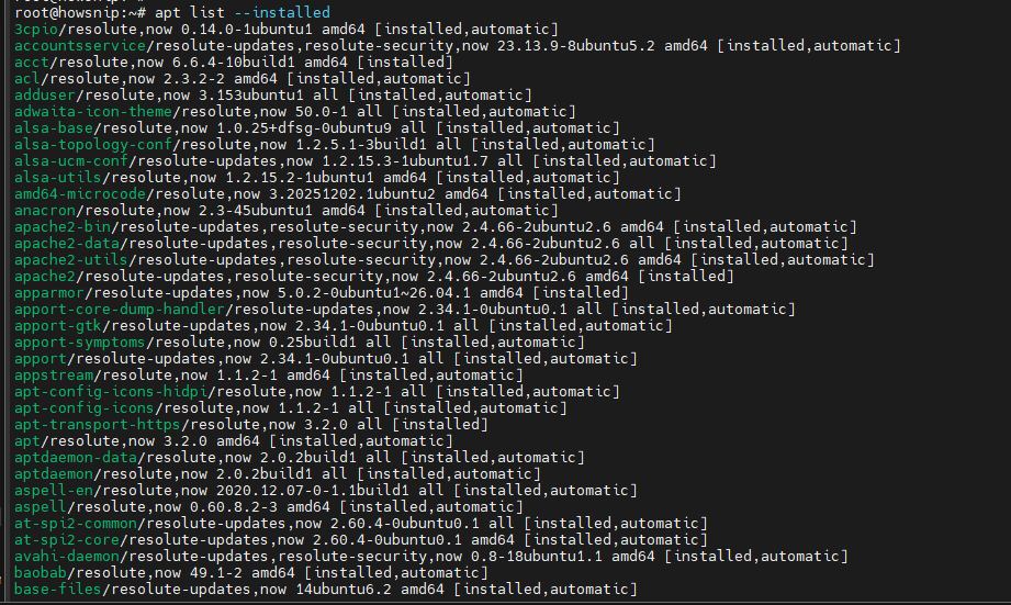 APT Command Linux Howsnip