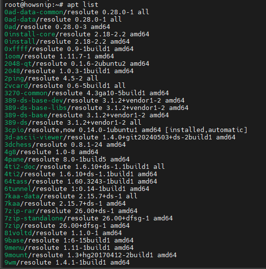 APT Command Linux Howsnip