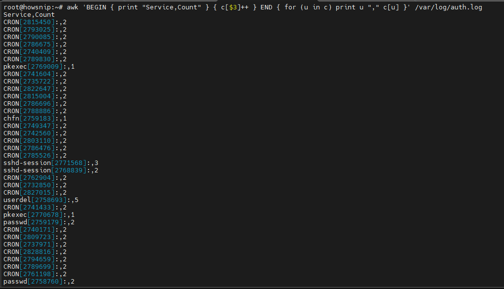 Awk Command