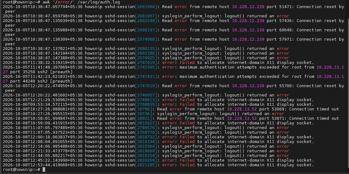 Awk Command