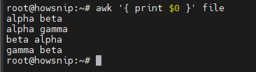 Awk Command