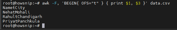 Awk Command