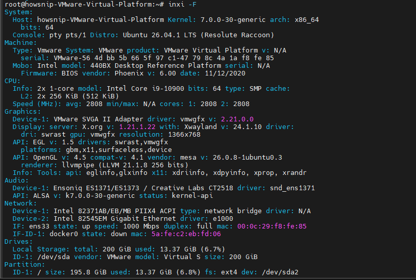 Collect system hardware linux