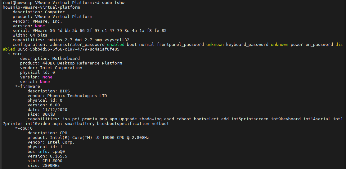 Collect system hardware linux