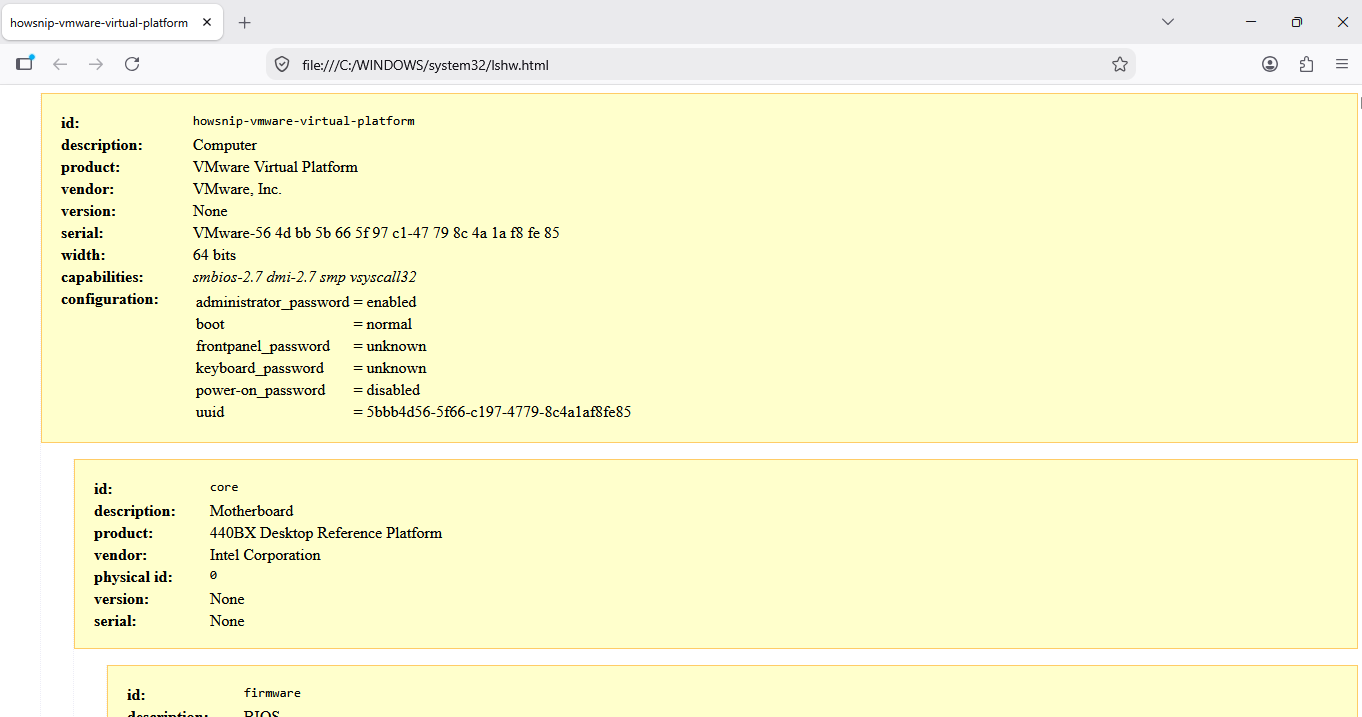 Collect system hardware linux
