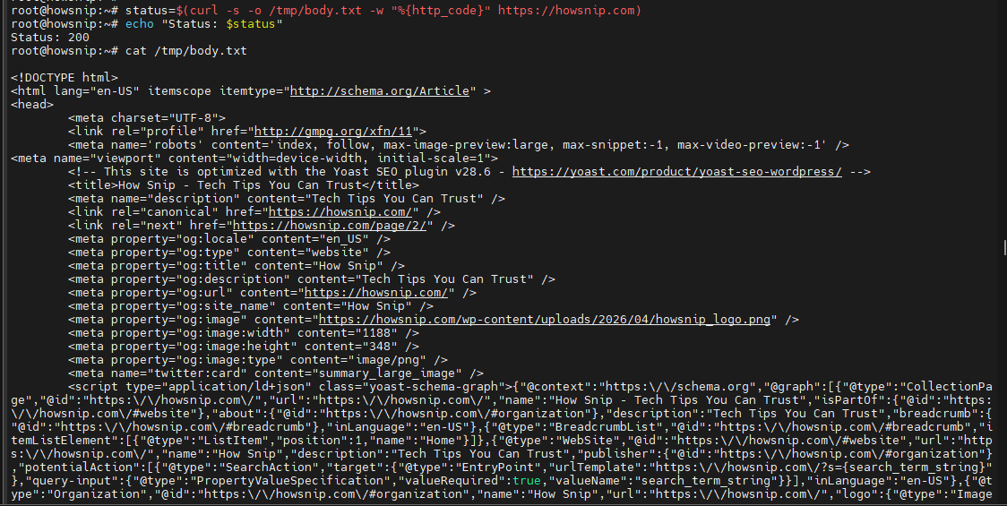 Curl Command Howsnip
