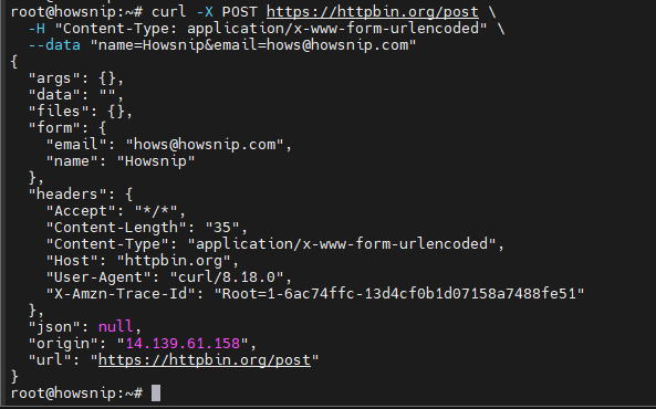 Curl Command Howsnip
