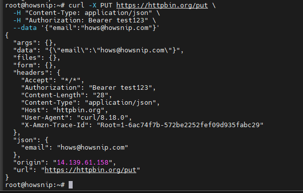 Curl Command Howsnip