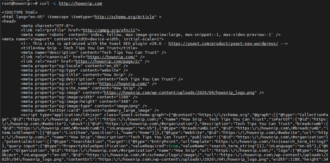 Curl Command Howsnip
