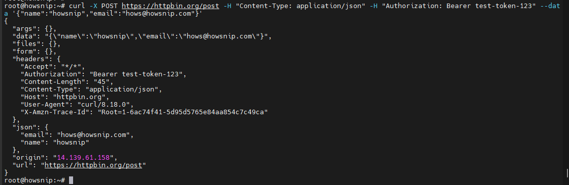 Curl Command Howsnip