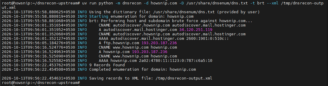DNS Enumeration Commands Howsnip