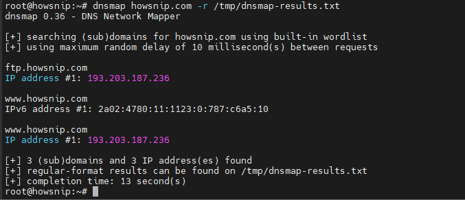 DNS Enumeration Commands Howsnip