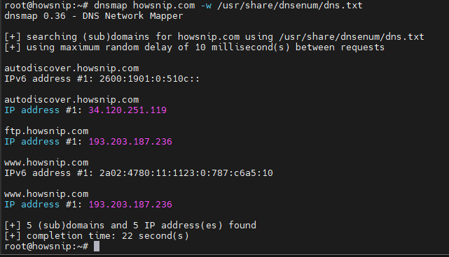 DNS Enumeration Commands Howsnip