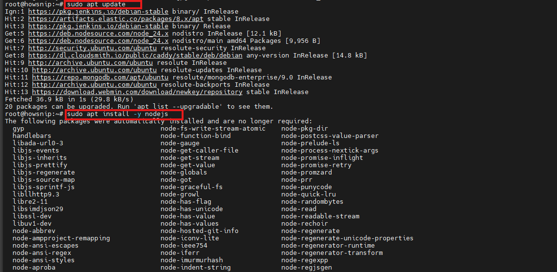 Deploy Nodejs Howsnip