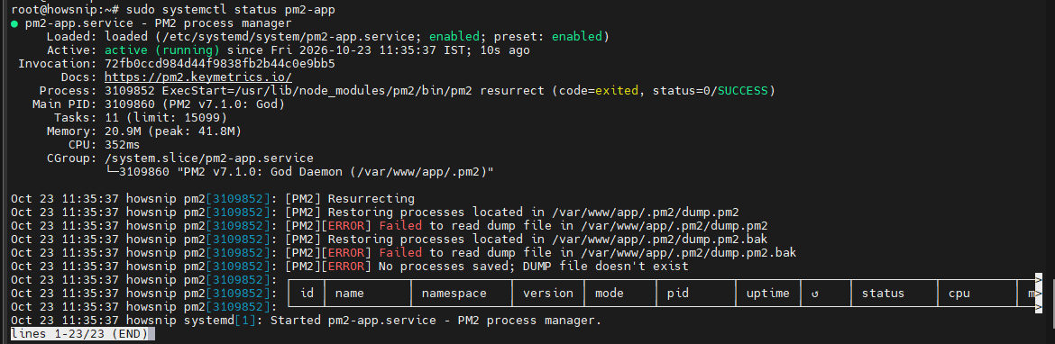 Deploy Nodejs Howsnip