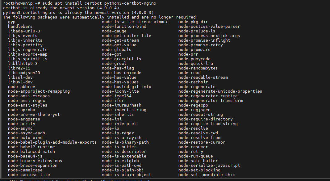 Deploy Nodejs Howsnip
