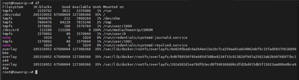 Df command Howsnip