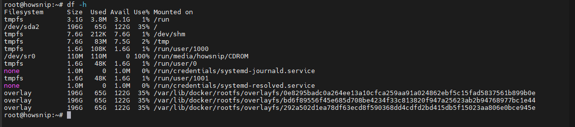 Df command Howsnip