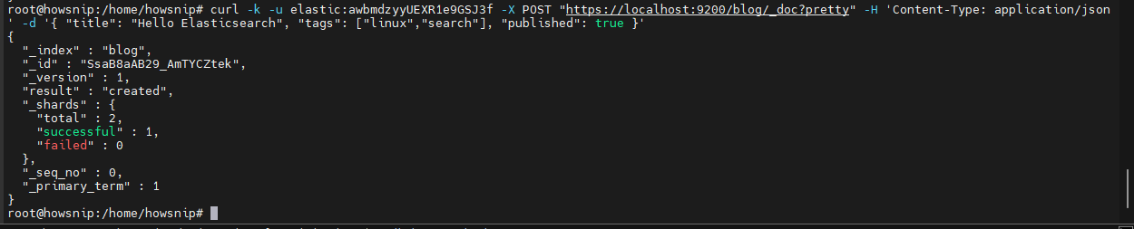 Elasticsearch Howsnip
