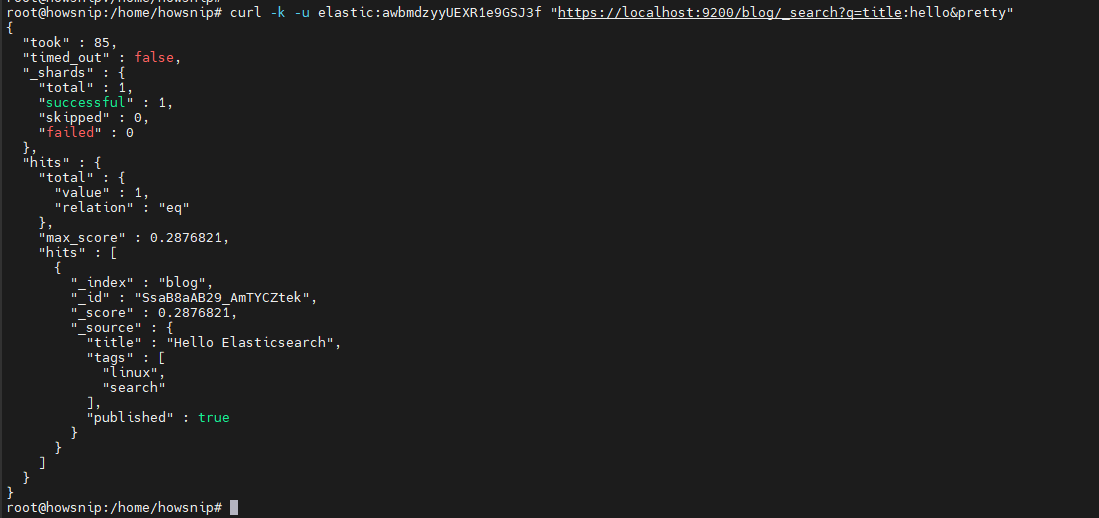 Elasticsearch Howsnip