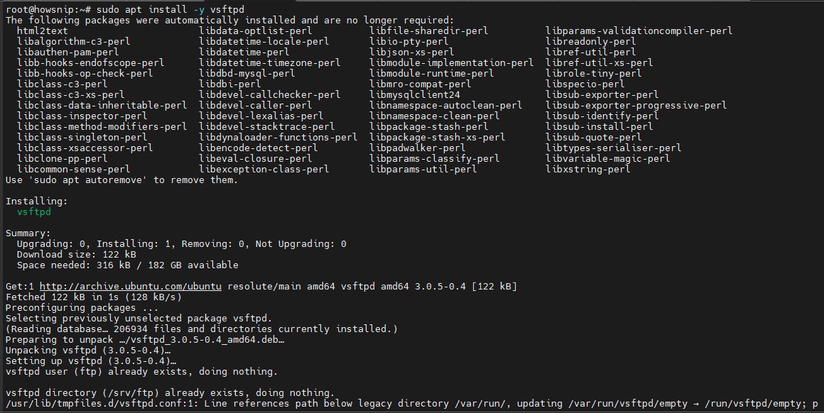 FTP Server Howsnip