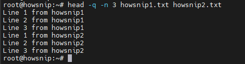Head Command Howsnip