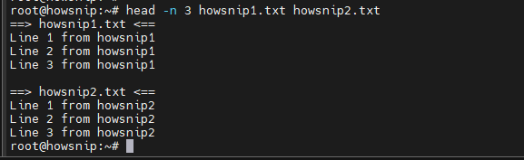 Head Command Howsnip