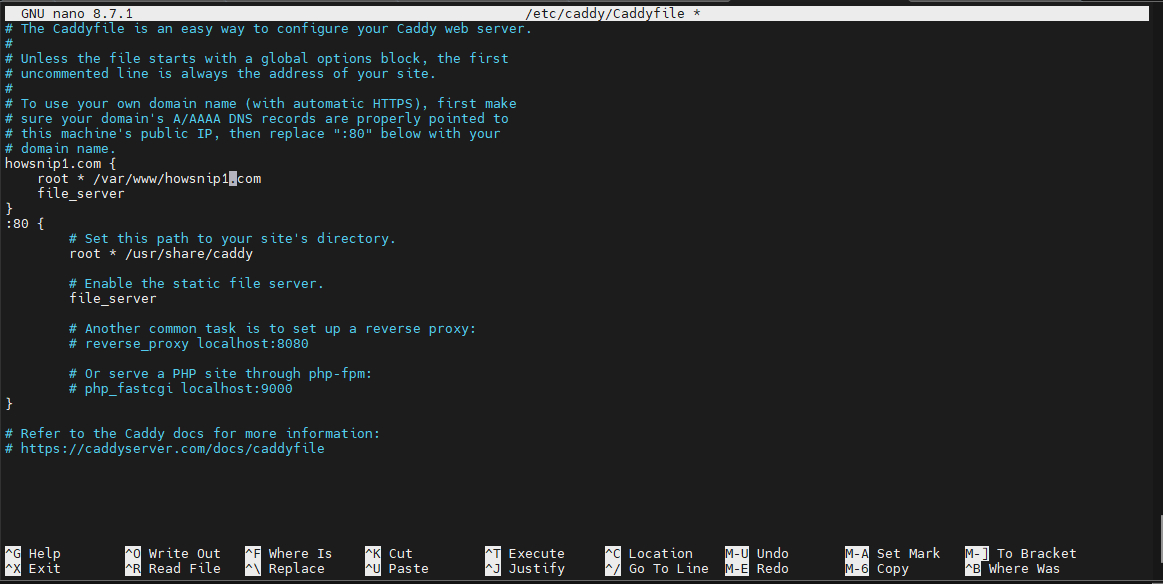 Install Caddy Howsnip