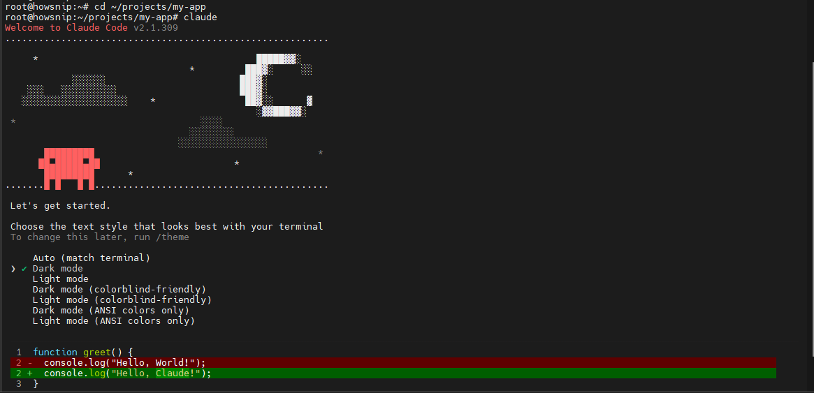 Install Claude Code Howsnip