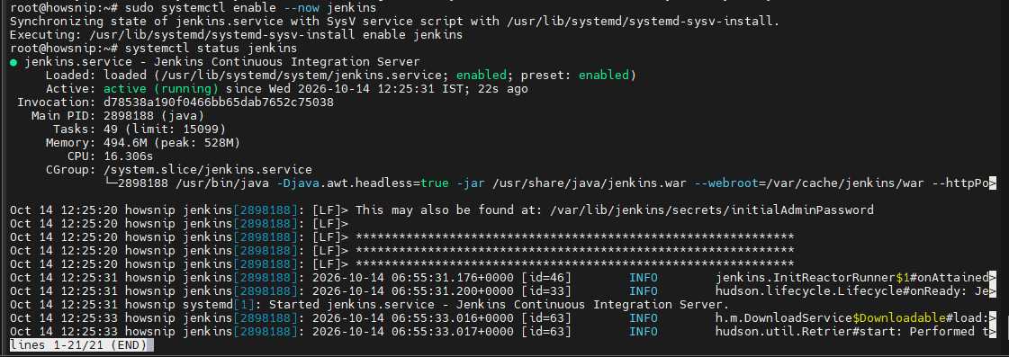 Install Jenkins Howsnip