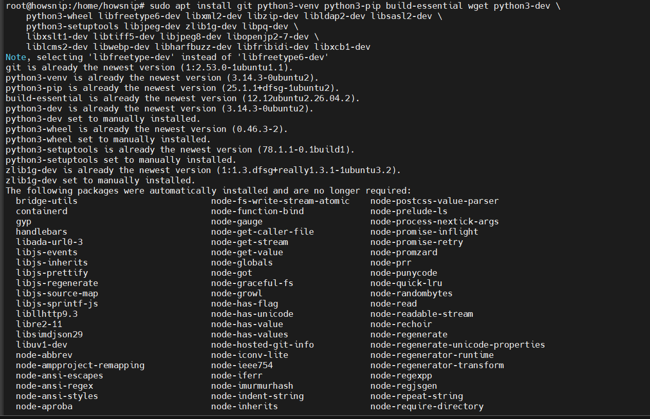 Install ODOO Howsnip
