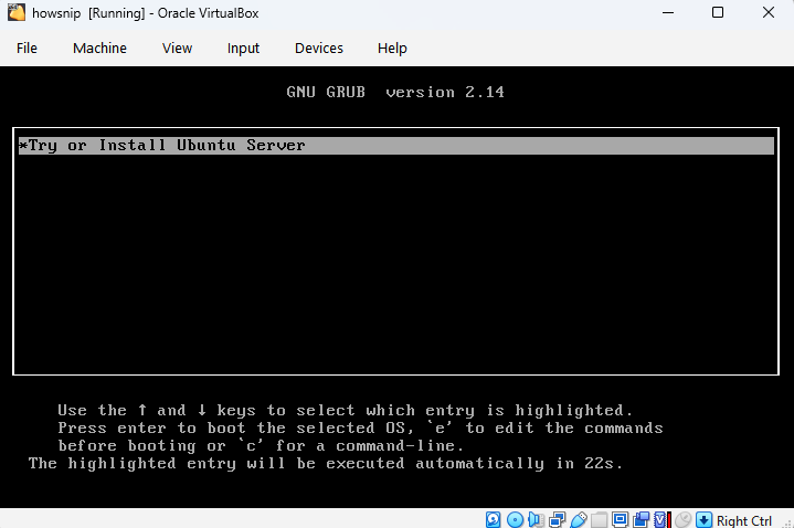 Install Ubuntu Server on VirtualBox Howsnip