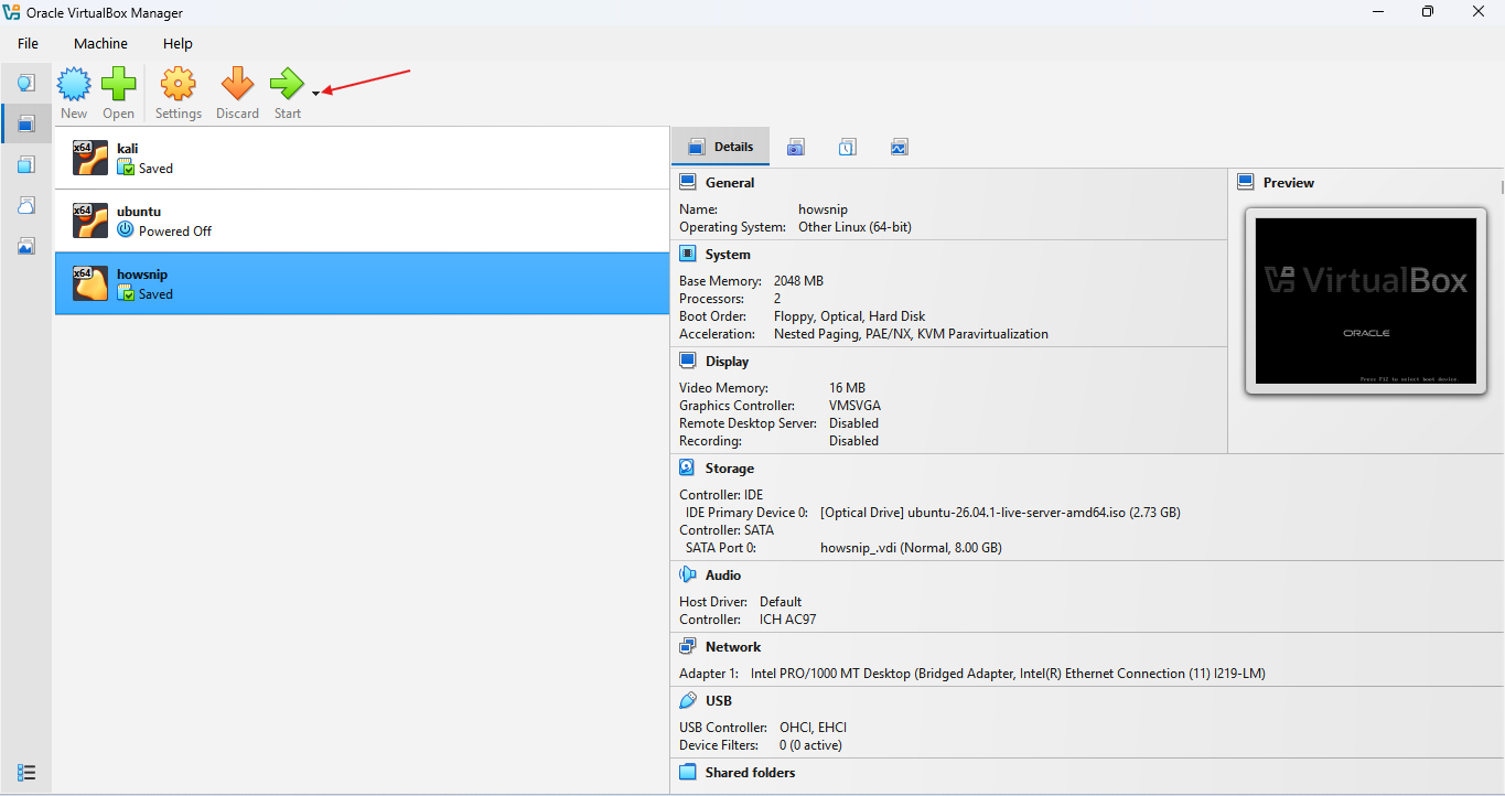 Install Ubuntu Server on VirtualBox Howsnip