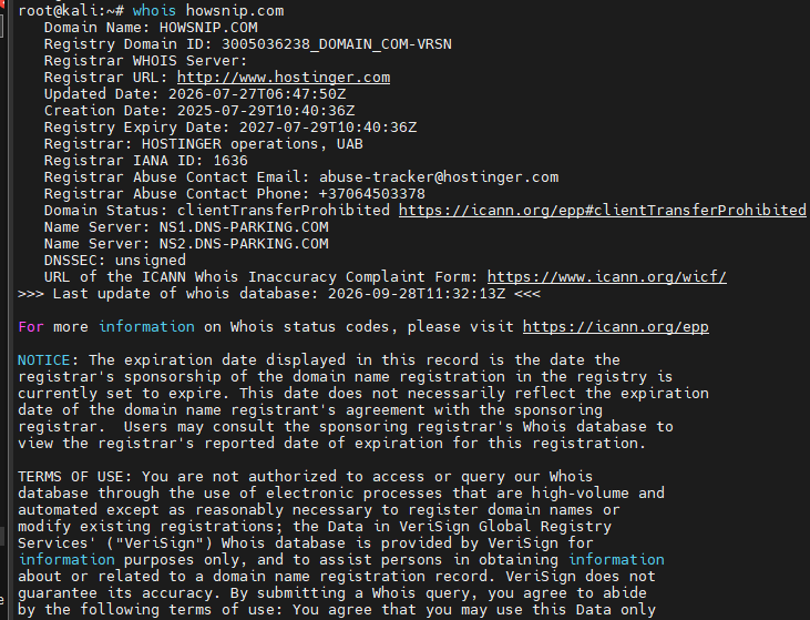 Kali Linux Commands Howsnip