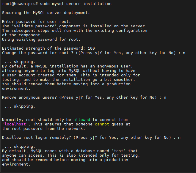 LEMP Install Howsnip