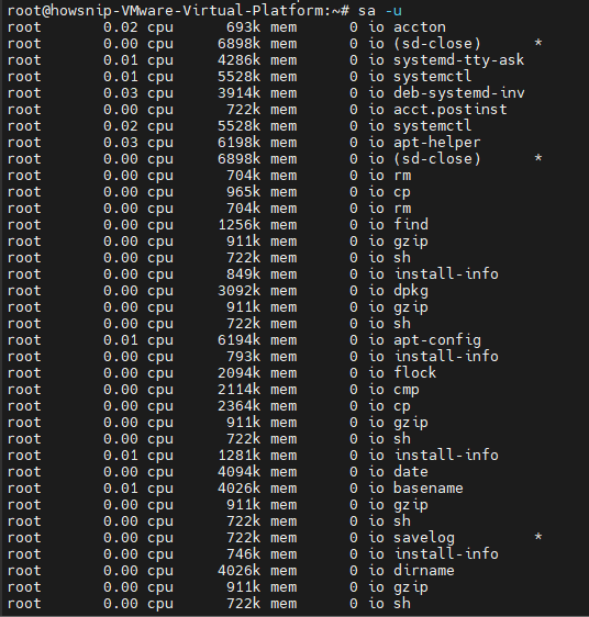 Linux User Activity Howsnip