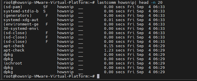 Linux User Activity Howsnip