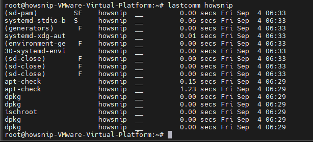 Linux User Activity Howsnip