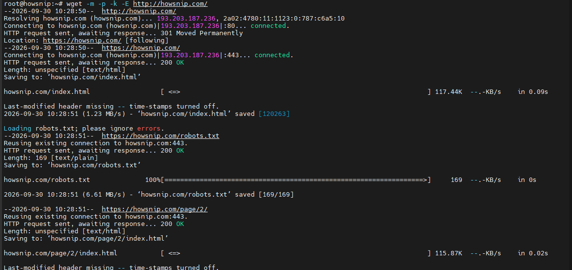 Linux wget commands howsnip