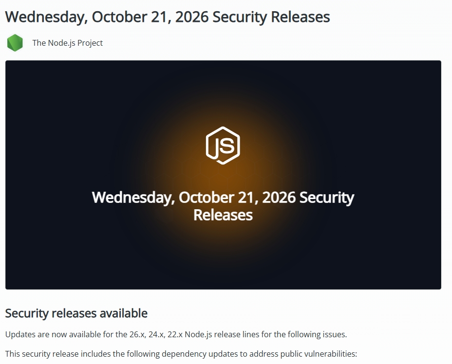 Node.js Security Updates