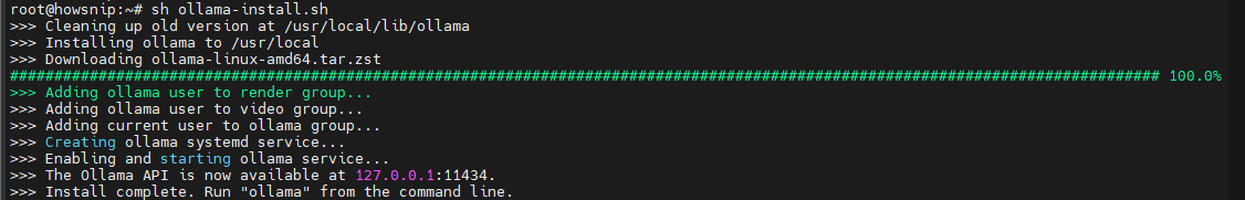 Olama Install Howsnip