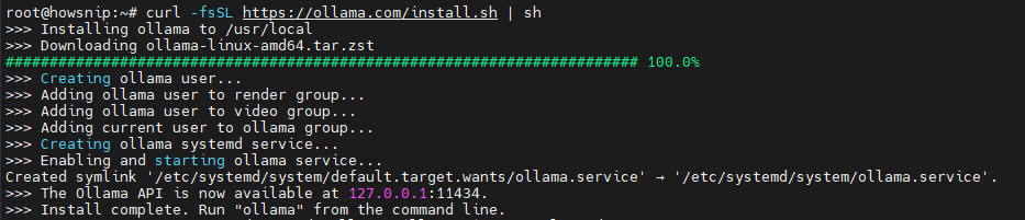 Olama Install Howsnip