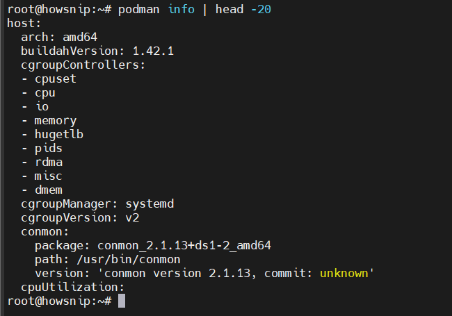 Podman Install Howsnip